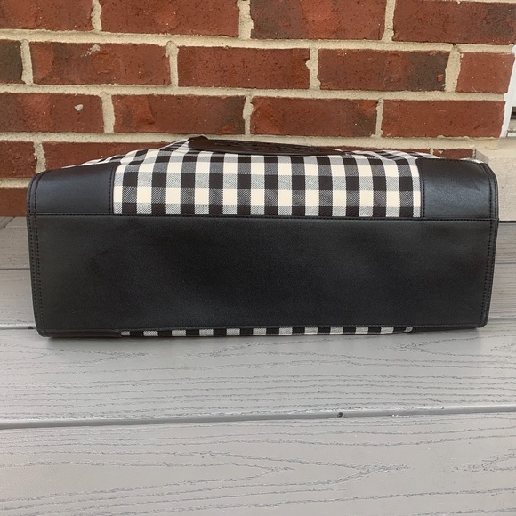 Tory Burch Black and White Checkered Tote - Picture 5 of 13